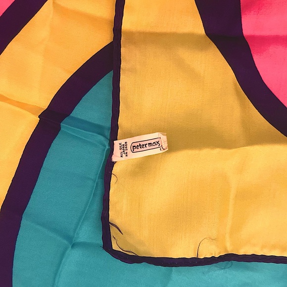 Vintage Peter Max Silk Print Scarf - Picture 3 of 4
